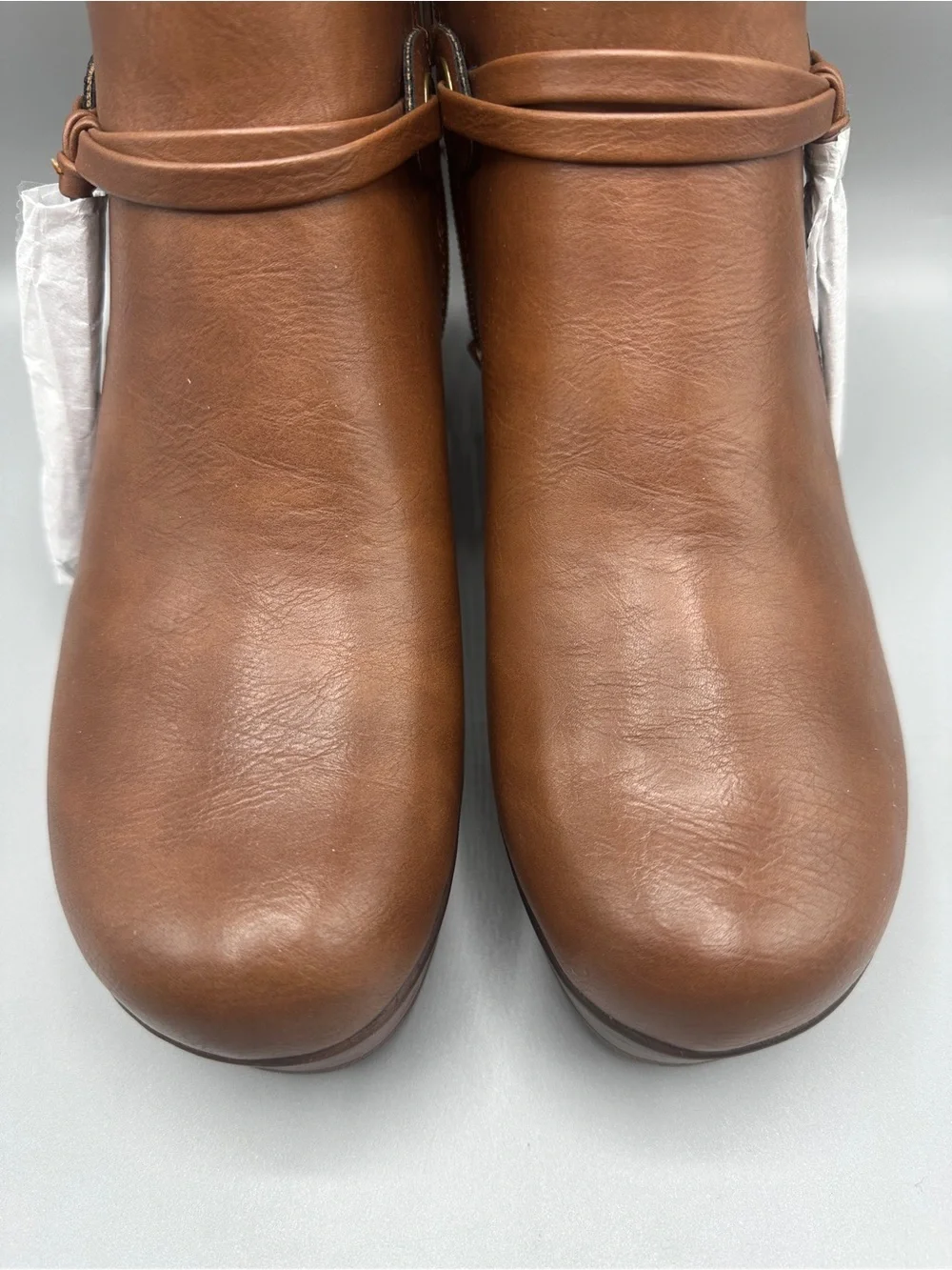 BOC By Born Faux Leather Zip Wedges Boots Women’s Size 9M Brown